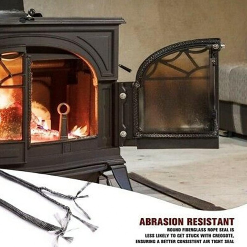 Guarnizione termica per forni e stufe, Guarnizione forno, autoadesiva, lunghezza 2 metri, spessore 3 mm, per affumicatori e barbecue, resistente al calore, per la finestrella del forno