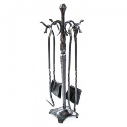 Griglia Per Bistecche In Ferro Battuto - Base A Ferro Di Cavallo, Altezza Regolabile, 50x37 Cm | Per Caminetti E Barbecue